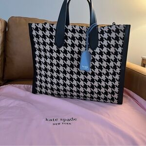 Kate Spade  Houndstooth Manhattan large tote
